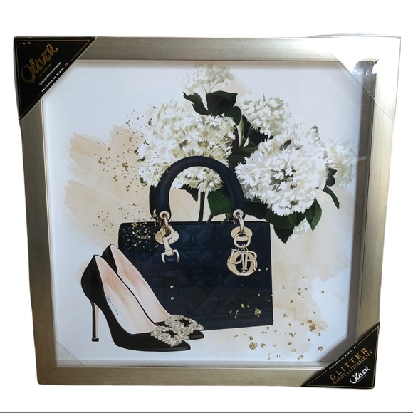 🆕 Oliver Gal Dior Manolo Blahnik Framed Fashion Glam Artwork - Picture 1 of 3
